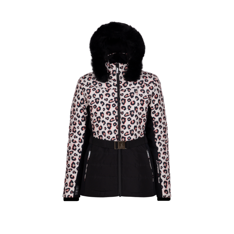 Popolna kombinacija stila in funkcionalnosti: ženska smučarska jakna AULP Capri Leopard z 15K/15K membrano, toplotno izolacijo do 300 g, odstranitvijo kapuce in dizajnom v leopard vzorcu. Zanesljiva zaščita in eleganca na smučišču.