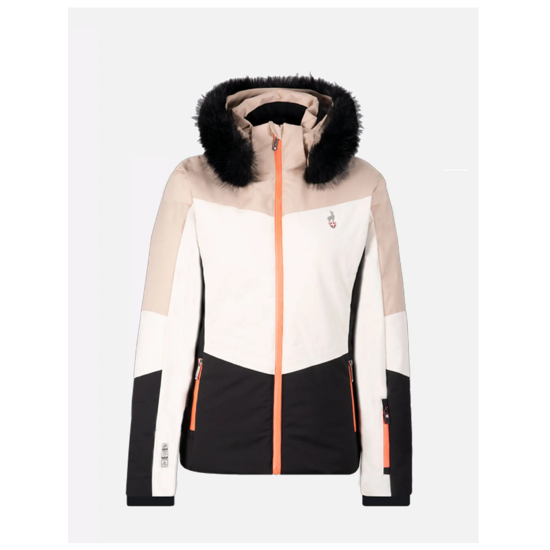 The women's ski jacket AULP SANDI combines an elegant look, top-notch thermal insulation, and 15K/15K protection against snow and wind. Ideal for demanding skiers.