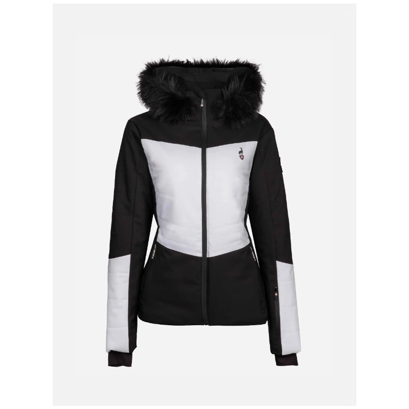 The women's ski jacket AULP SANDI combines an elegant look, top-notch thermal insulation, and 15K/15K protection against snow and wind. Ideal for demanding skiers.