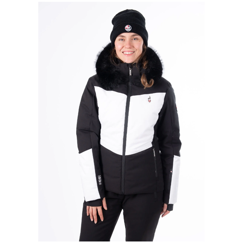 The women's ski jacket AULP SANDI combines an elegant look, top-notch thermal insulation, and 15K/15K protection against snow and wind. Ideal for demanding skiers.