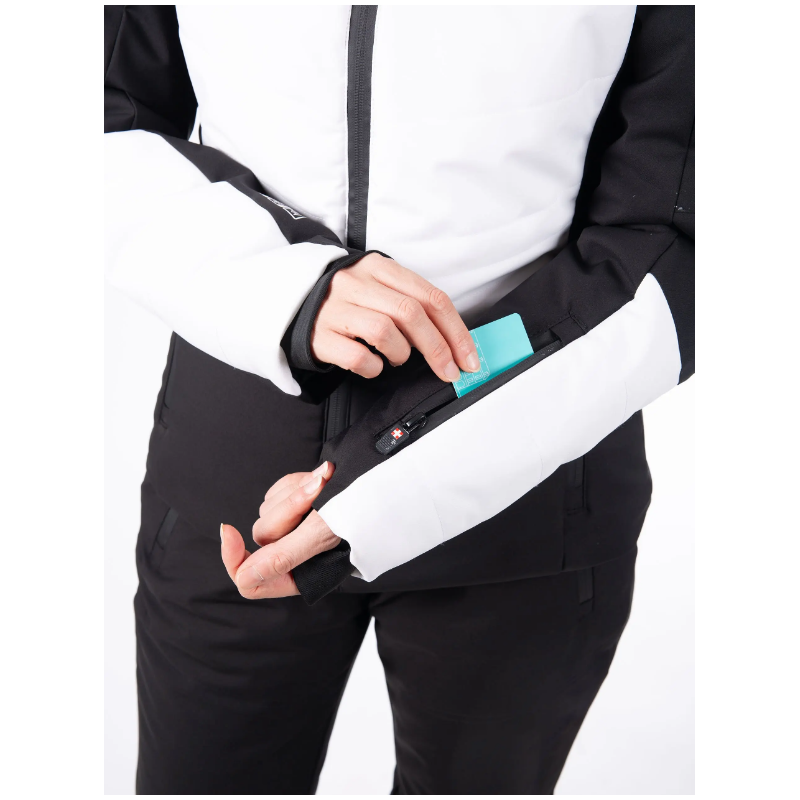 The women's ski jacket AULP SANDI combines an elegant look, top-notch thermal insulation, and 15K/15K protection against snow and wind. Ideal for demanding skiers.