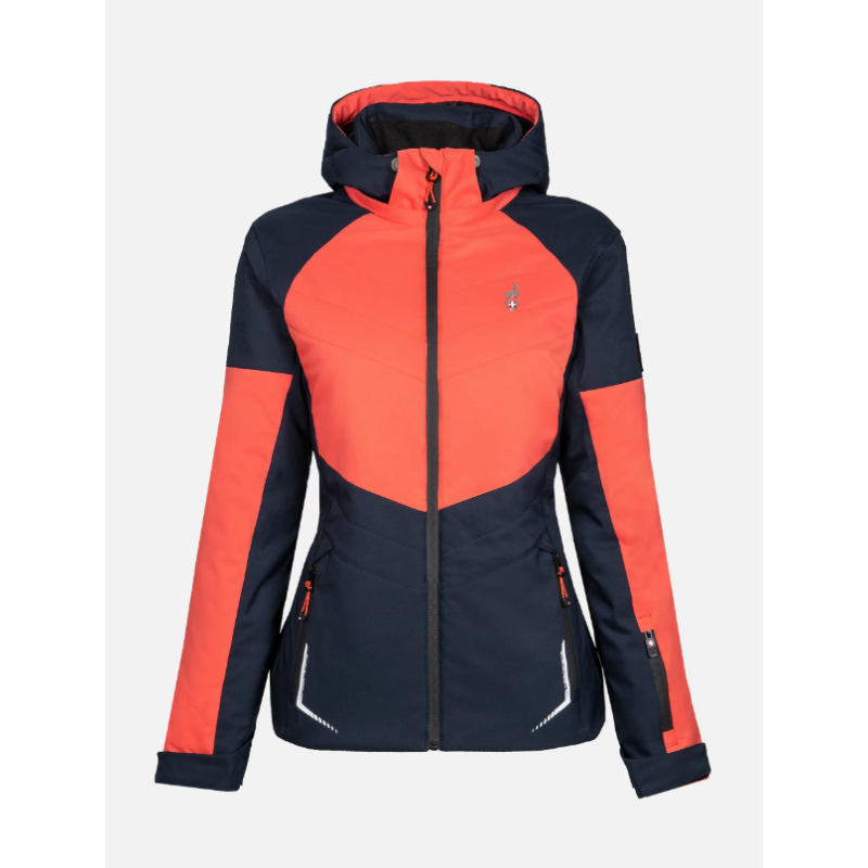 Ženska smučarska jakna AULP SOFIA GRENADINE združuje eleganten slim fit kroj in zanesljivo 10K/10K zaščito pred snegom in vetrom. Snemljiva kapuca, Lycra manšete in snežni pas za popolno udobje na smučišču.