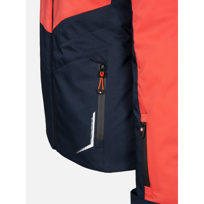 Ženska smučarska jakna AULP SOFIA GRENADINE združuje eleganten slim fit kroj in zanesljivo 10K/10K zaščito pred snegom in vetrom. Snemljiva kapuca, Lycra manšete in snežni pas za popolno udobje na smučišču.