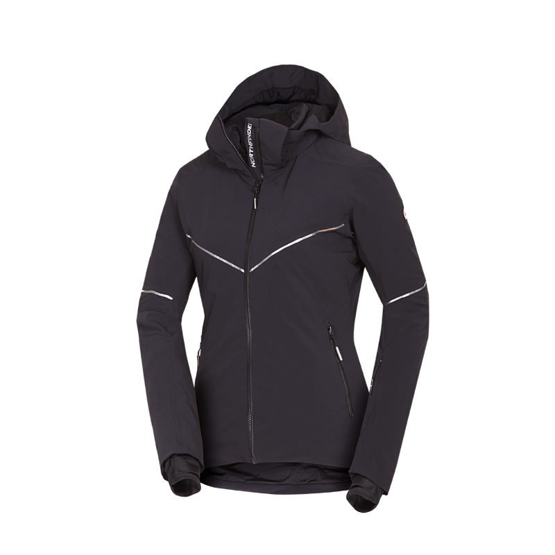 Ženska smučarska jakna NORTHFINDER DEBBY združuje raztegljiv 10K/10K material, izolacijo PrimaLoft® Eco Black in RECCO® varnostni sistem. Elegantna, topla in vodoodporna izbira za zahtevne smučarke.