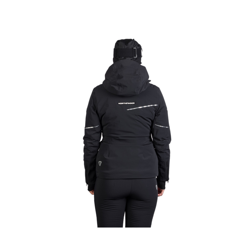 Ženska smučarska jakna NORTHFINDER DEBBY združuje raztegljiv 10K/10K material, izolacijo PrimaLoft® Eco Black in RECCO® varnostni sistem. Elegantna, topla in vodoodporna izbira za zahtevne smučarke.