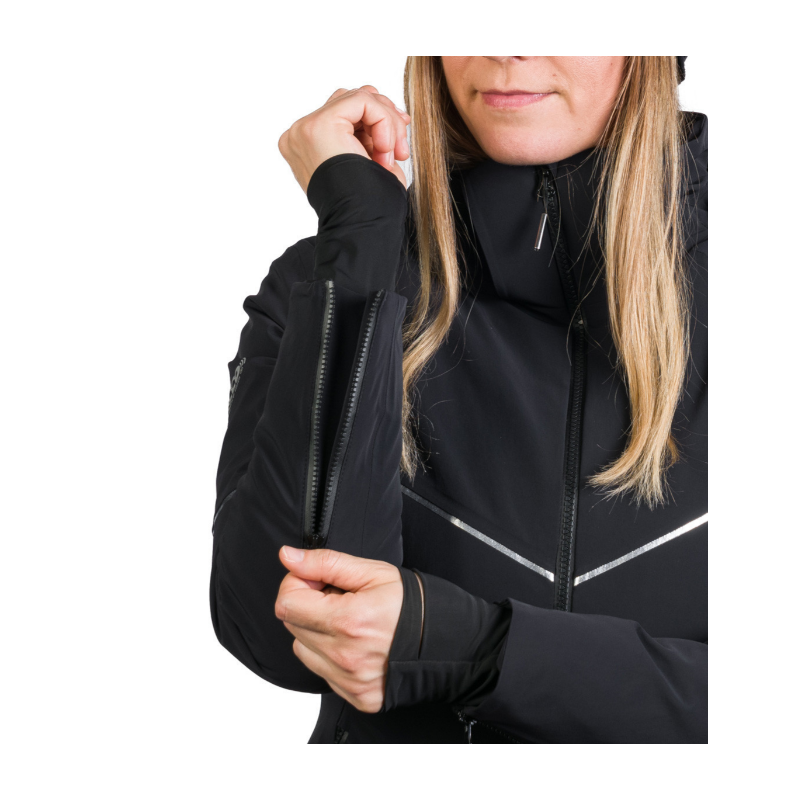 Ženska smučarska jakna NORTHFINDER DEBBY združuje raztegljiv 10K/10K material, izolacijo PrimaLoft® Eco Black in RECCO® varnostni sistem. Elegantna, topla in vodoodporna izbira za zahtevne smučarke.