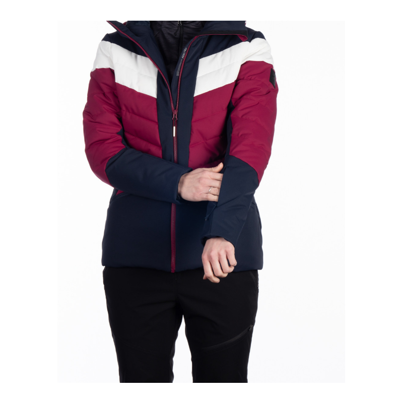 Ženska smučarska jakna NORTHFINDER IDA združuje moderen dizajn, 10K/10K vodoodporno zaščito in toplo sintetično izolacijo. Snežni pas, fiksna 3D kapuca in PFC-free obdelava za popolno udobje na smučišču.