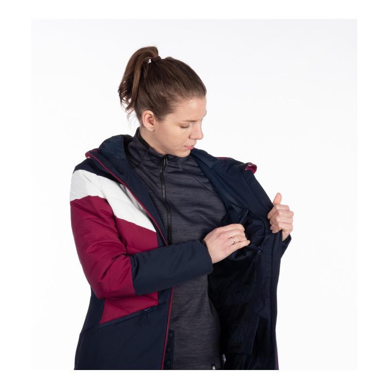 Ženska smučarska jakna NORTHFINDER IDA združuje moderen dizajn, 10K/10K vodoodporno zaščito in toplo sintetično izolacijo. Snežni pas, fiksna 3D kapuca in PFC-free obdelava za popolno udobje na smučišču.
