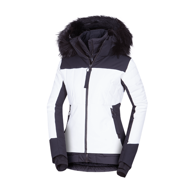 Odkrij žensko smučarsko jakno NORTHFINDER TAYLER – 2-v-1 model z vodoodporno membrano, snemljivo notranjo podlogo, snežnim pasom in kapuco z odstranljivim krznom. Idealen za smučanje in zimske aktivnosti!
