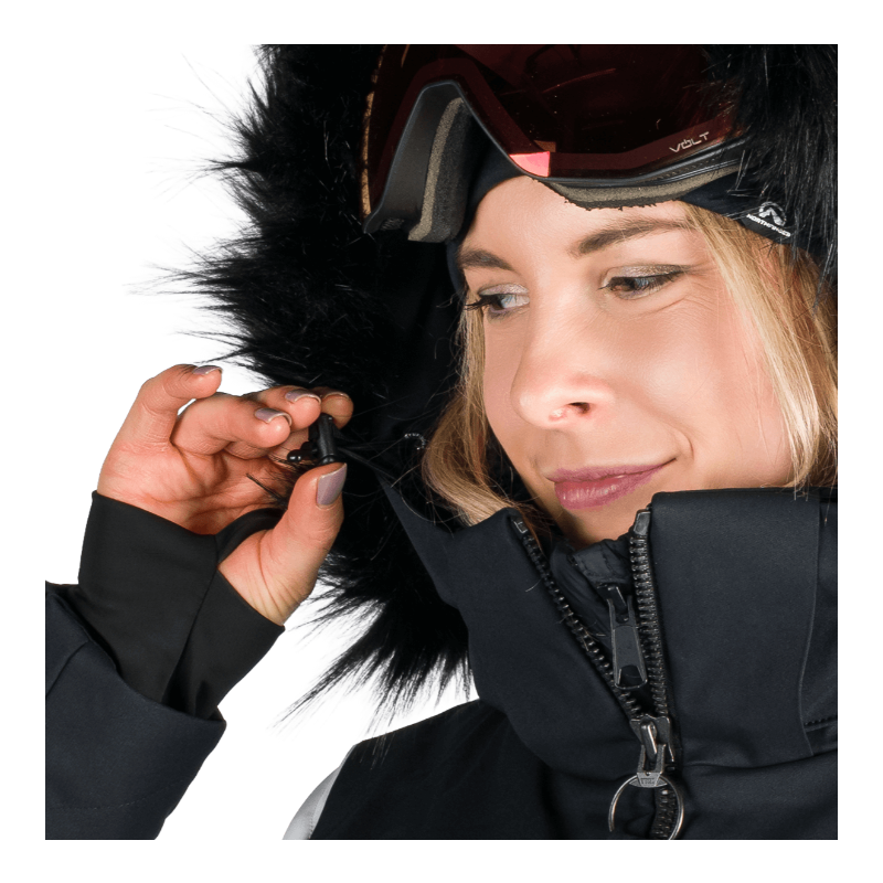 Odkrij žensko smučarsko jakno NORTHFINDER TAYLER – 2-v-1 model z vodoodporno membrano, snemljivo notranjo podlogo, snežnim pasom in kapuco z odstranljivim krznom. Idealen za smučanje in zimske aktivnosti!