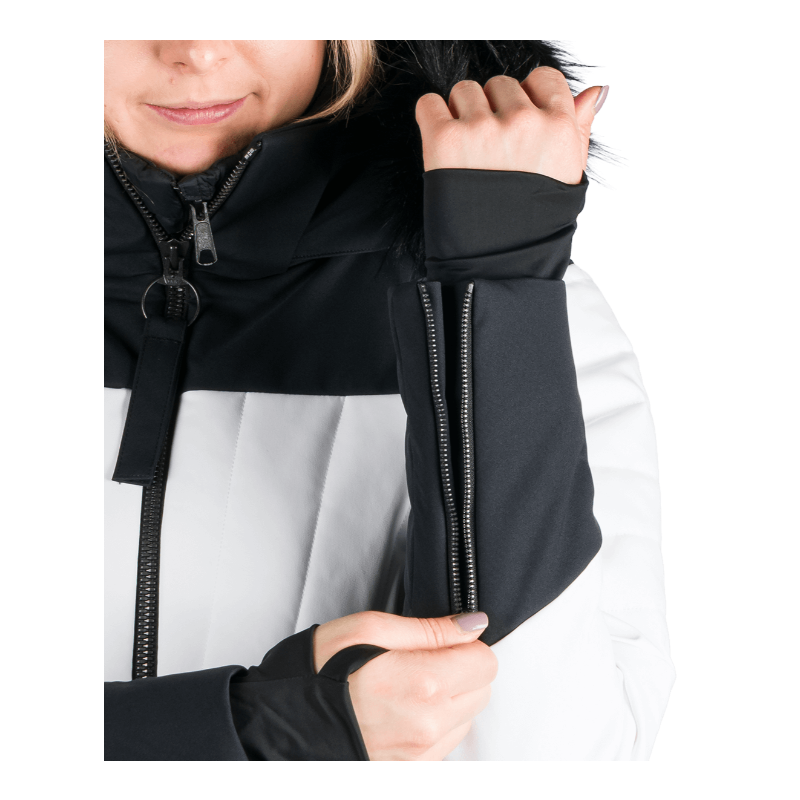 Odkrij žensko smučarsko jakno NORTHFINDER TAYLER – 2-v-1 model z vodoodporno membrano, snemljivo notranjo podlogo, snežnim pasom in kapuco z odstranljivim krznom. Idealen za smučanje in zimske aktivnosti!