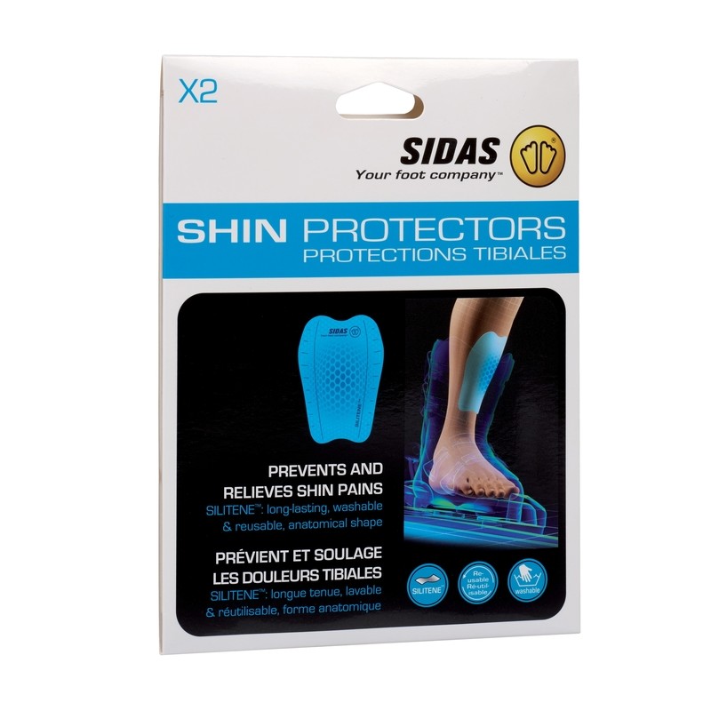 Golenski gelski ščitniki Sidas SHIN PROTECT, zasnovani za zagotavljanje največjega udobja med športnimi aktivnostmi. Ti ščitniki so pakirani v parih in so posebej oblikovani za optimalno prileganje goleni, s čimer učinkovito lajšajo bolečino