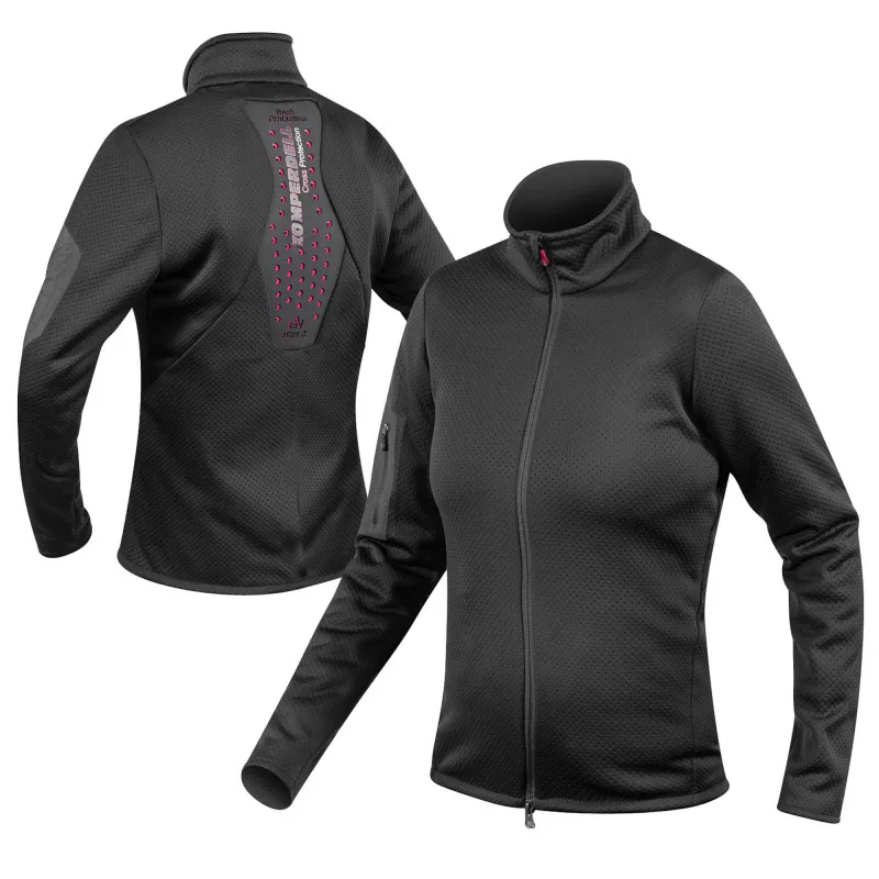 Discover the perfect balance between protection and comfort! The women's midlayer KOMPERDELL Full Zip with an integrated CrossFlex back protector offers maximum safety (EN 1621-2), softness, and freedom of movement. An ideal choice for skiing and winter adventures.