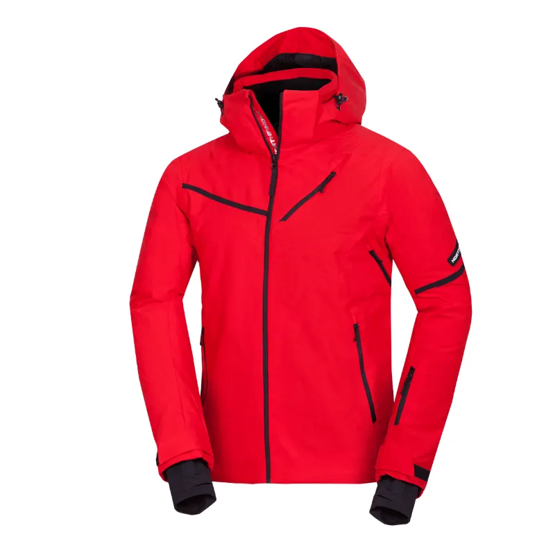 Men's ski jacket EDUARDO provides reliable protection against snow and wind with a 10K/10K membrane, warm synthetic insulation, and complete ski equipment. Ideal choice for demanding winter conditions.