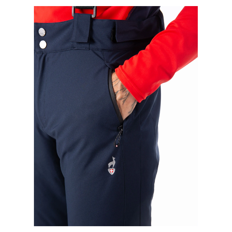 Moške smučarske hlače AULP VEPUR z vodoodporno membrano 10K/10K in odstranljivimi naramnicami nudijo toplino, udobje in popolno zaščito na snegu.