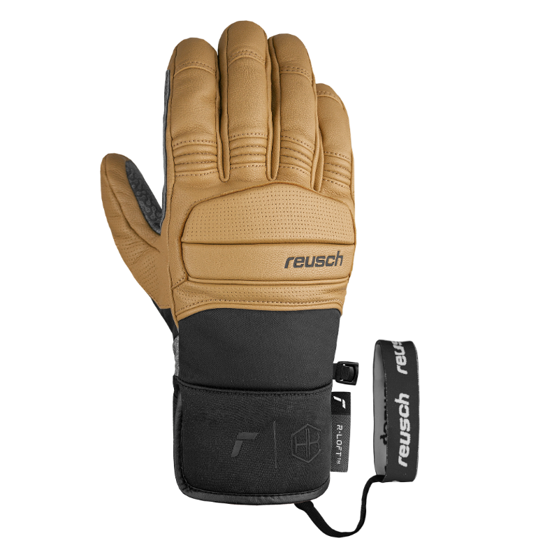 Men's Reusch Henrik Kristoffersen Ski Gloves Camel/Black | Warmth