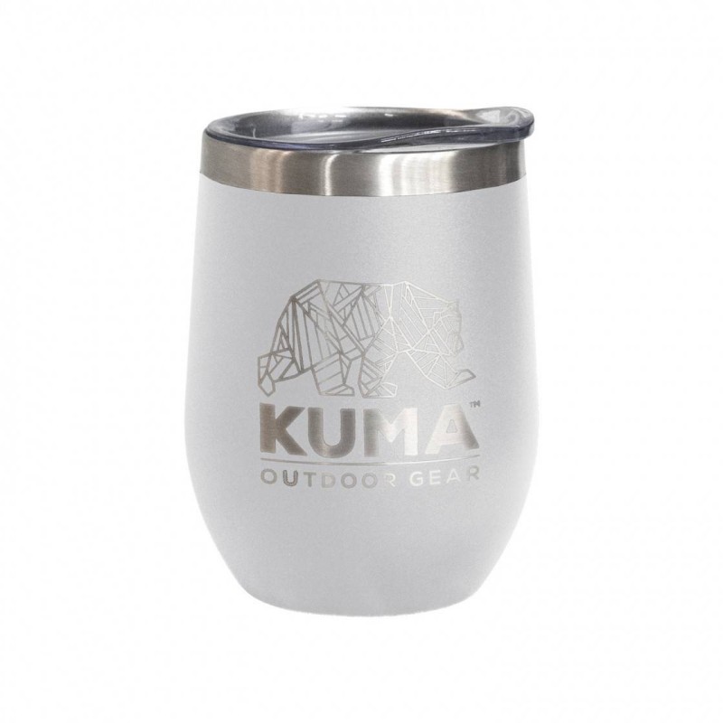 Prenosni kozarec KUMA Wine Tumbler iz dvojnega nerjavečega jekla je idealen za uživanje najljubših pijač na poti. Vakuumsko zatesnjen, prašno lakiran in odporen proti razlitju. Prostornina 355 ml.