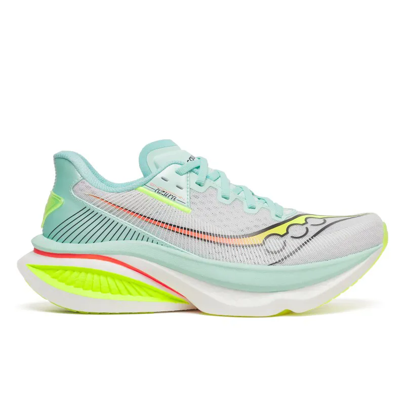 Speed up your pace with women's running shoes Saucony Endorphin Azura. Ultra-light shoes with PWRRUN PB cushioning and SPEEDROLL technology for faster, softer, and more efficient running.