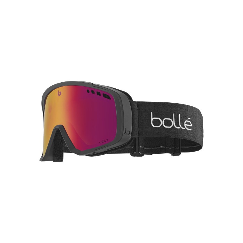 Smučarska očala BOLLE MAMMOTH Black Matte - Volt Ruby so zmogljiva in prilagodljiva očala kategorije 2, zasnovana za optimalno vidljivost v različnih svetlobnih pogojih. 