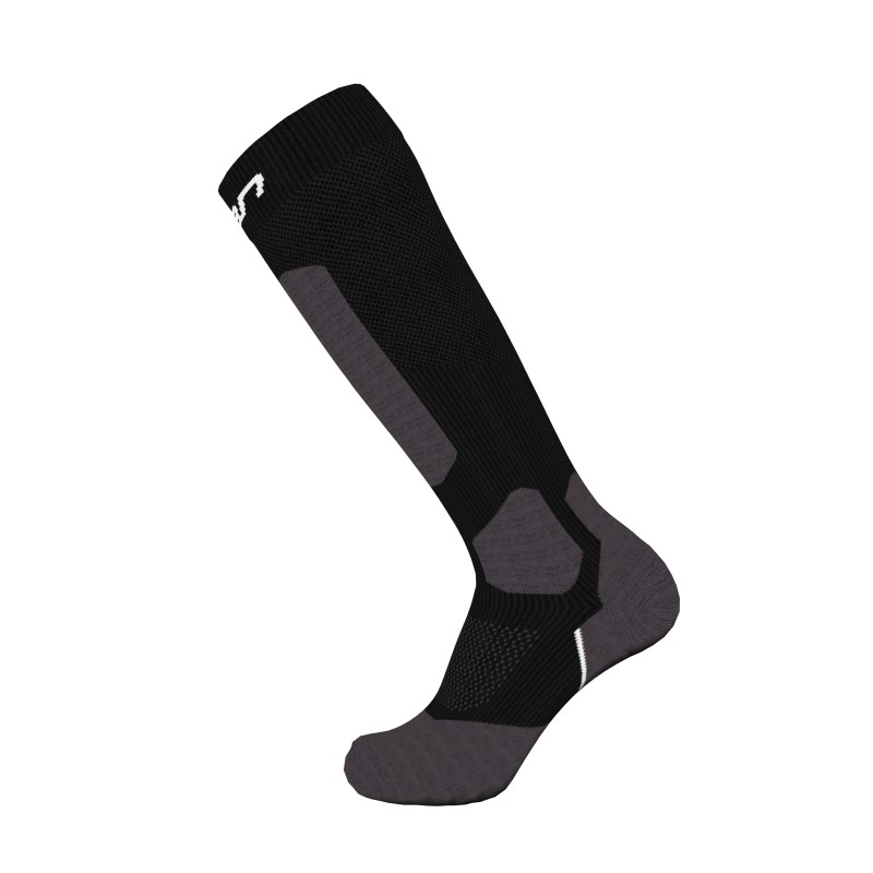 Smučarske nogavice ELAN ALL MOUNTAIN COMFORT, črno-sive, v kompletu 2 para. Tople in udobne nogavice, namenjene za prijetno in toplo smučarsko izkušnjo v vseh razmerah. Idealne za pohod in smučanje.