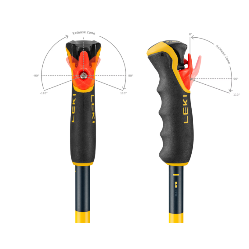 Smučarske palice LEKI Spitfire 3D s kakovostnim aluminijem HTS 6.5, ergonomskim Pro G ročajem in inovativnim Trigger 3D sistemom zagotavljajo popoln nadzor, varnost in udobje pri freeride smučanju.