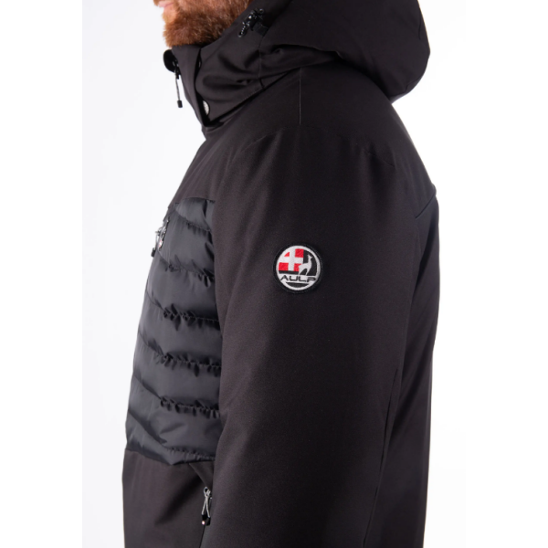 Moška smučarska jakna AULP CESAR z 15K/15K membrano, lepljenimi šivi in ripstop paneli zagotavlja vrhunsko zaščito, toplino in udobje na snegu.