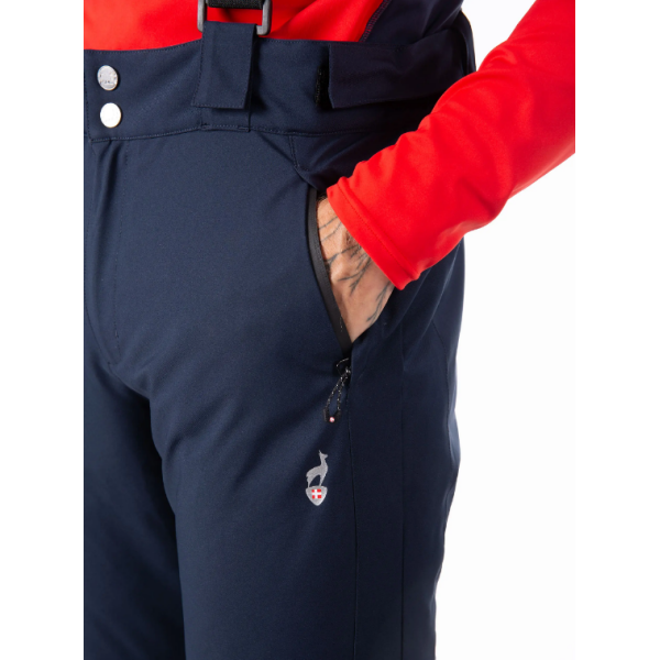 Moške smučarske hlače AULP VEPUR z vodoodporno membrano 10K/10K in odstranljivimi naramnicami nudijo toplino, udobje in popolno zaščito na snegu.