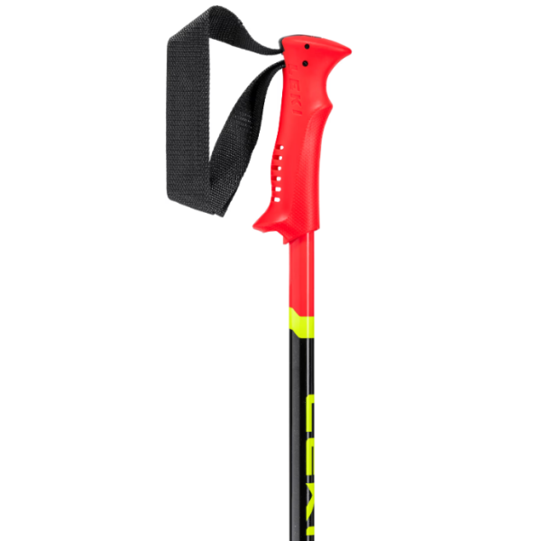 Otroške smučarske palice LEKI Racing z lahkim aluminijem TS 4.5 in PA Safety gripom zagotavljajo varen oprijem, nadzor in zabavo za male smučarske navdušence.