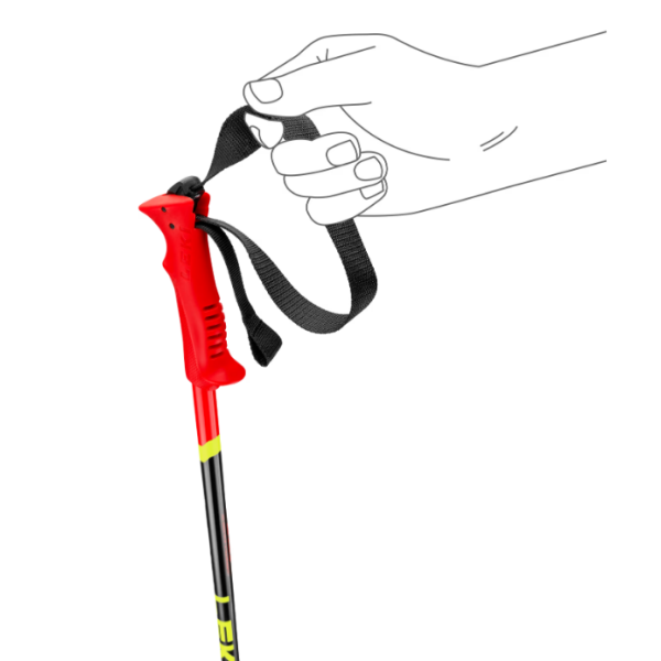 Otroške smučarske palice LEKI Racing z lahkim aluminijem TS 4.5 in PA Safety gripom zagotavljajo varen oprijem, nadzor in zabavo za male smučarske navdušence.