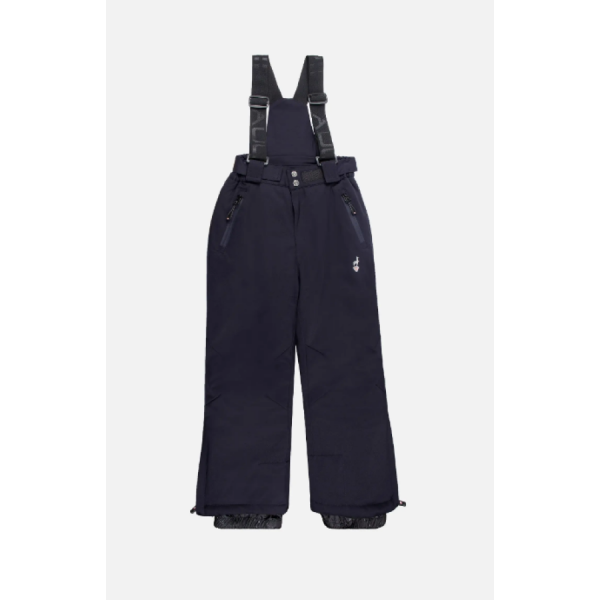 The children's ski pants AULP SAVIO with a waterproof membrane 10K/10K, removable suspenders, and snow gaiters provide warmth and protection in the snow.