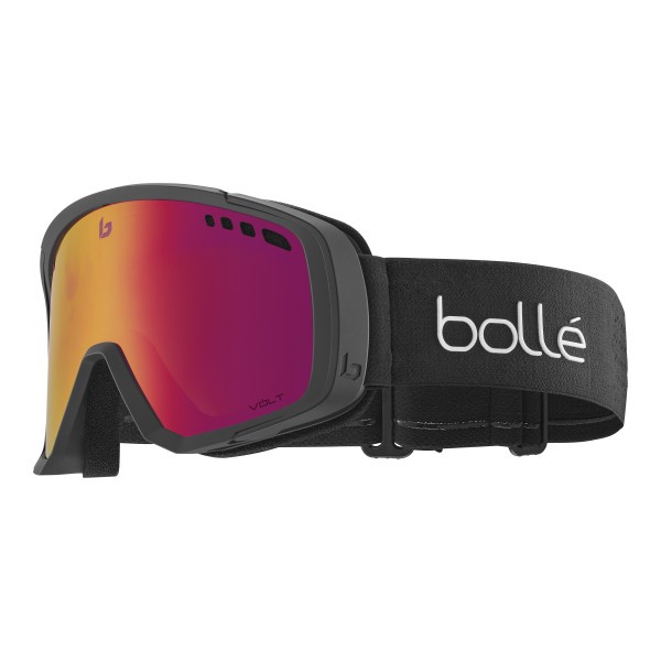 Smučarska očala BOLLE MAMMOTH Black Matte - Volt Ruby so zmogljiva in prilagodljiva očala kategorije 2, zasnovana za optimalno vidljivost v različnih svetlobnih pogojih. 