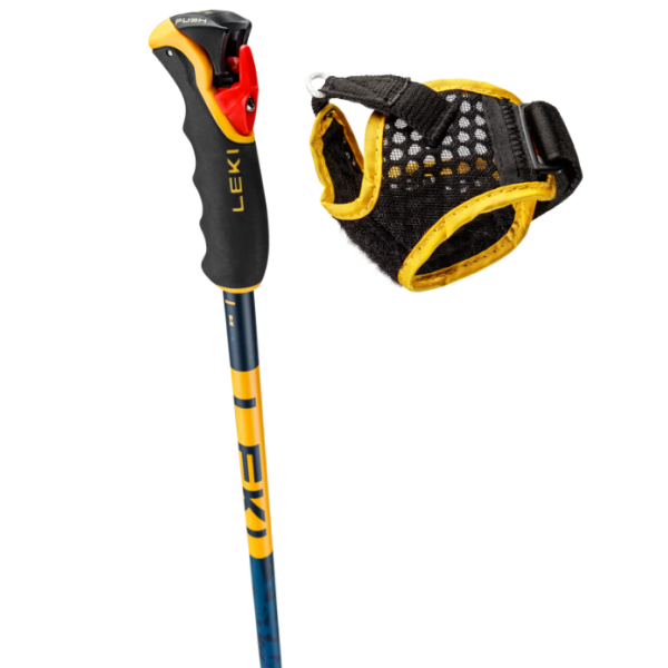 Smučarske palice LEKI Spitfire 3D s kakovostnim aluminijem HTS 6.5, ergonomskim Pro G ročajem in inovativnim Trigger 3D sistemom zagotavljajo popoln nadzor, varnost in udobje pri freeride smučanju.