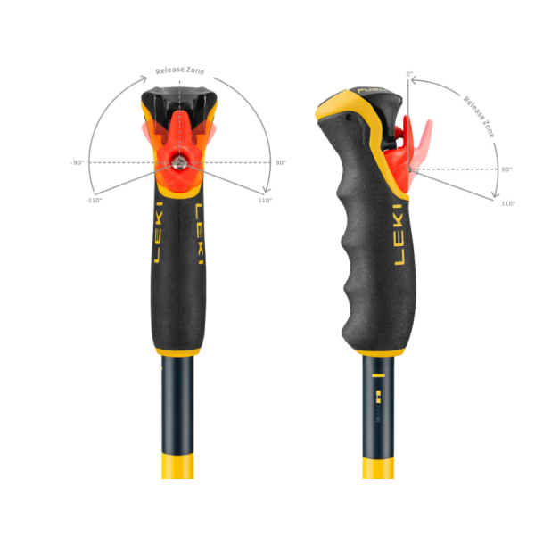 Smučarske palice LEKI Spitfire 3D s kakovostnim aluminijem HTS 6.5, ergonomskim Pro G ročajem in inovativnim Trigger 3D sistemom zagotavljajo popoln nadzor, varnost in udobje pri freeride smučanju.
