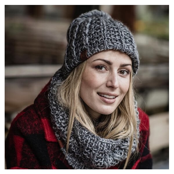 Zimska kapa BUFF KNITTED & POLAR HAT LIV PEBBLE GREY