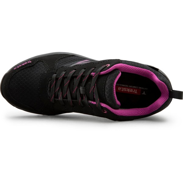 Ženski pohodni čevlji  TREKSTA BREVIK LOW LACE GTX so zasnovani z širšim prileganjem in imajo vodoodporno GORE-TEX membrano, ki ohranja stopala suha v vseh vremenskih razmerah. Čevlji imajo udoben EVA podplat z dobrim blaženjem udarcev.