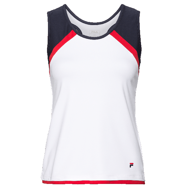 FILA THEKLA je ženska teniška majica brez rokavov, ki združuje športni duh in eleganten slog. Izdelana je iz prožnega materiala, ki omogoča popolno svobodo gibanja na teniškem igrišču.