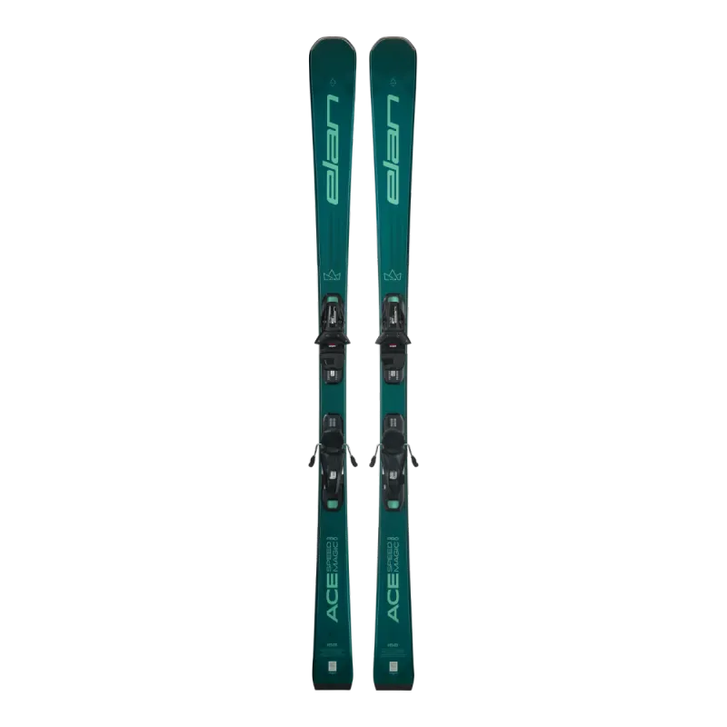 Ženske smuči Elan Ace Speed Magic Pro W (25/26) združujejo moč, udobje in eleganco. Lažja konstrukcija z eno plastjo titanala omogoča vrhunsko vodljivost, natančne zavoje in celodnevni užitek na urejenih progah.
