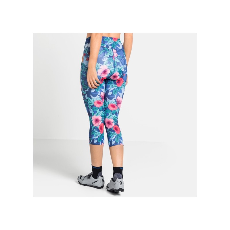 Ženske kolesarske pajkice ODLO 3/4 ZEROWEIGHT PRINT