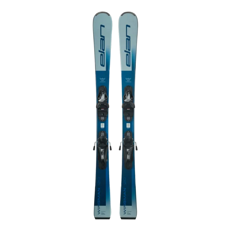 Otroške smuči Elan RC Wingman 2025/26 – popolne za prve prave karving zavoje! Lahke, prožne in stabilne smuči z leseno sredico za hitro napredovanje in neskončno zabavo na snegu. AS Sport Outlet.