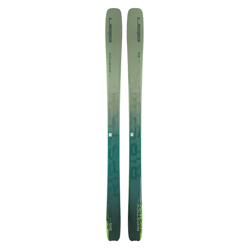 Skis Elan Ripstick 96 (25/26) combine Amphibio profile, Carbon Deck technology, and linen fibers for perfect balance between power, stability, and responsiveness. Ideal for all terrains and conditions – from groomed slopes to powder.