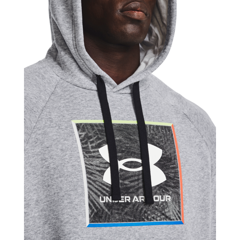 Moški pulover UA RIVAL FLC GRAPHIC HOODIE