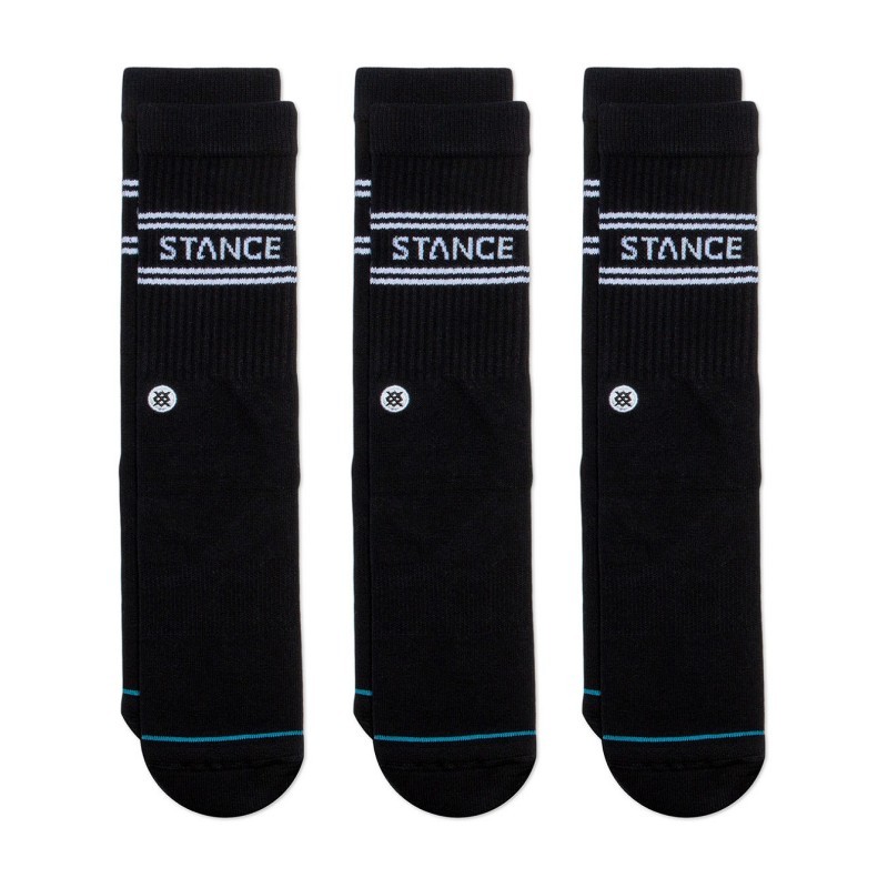 Nogavice STANCE BASIC 3 PACK CREW CREW BLACK