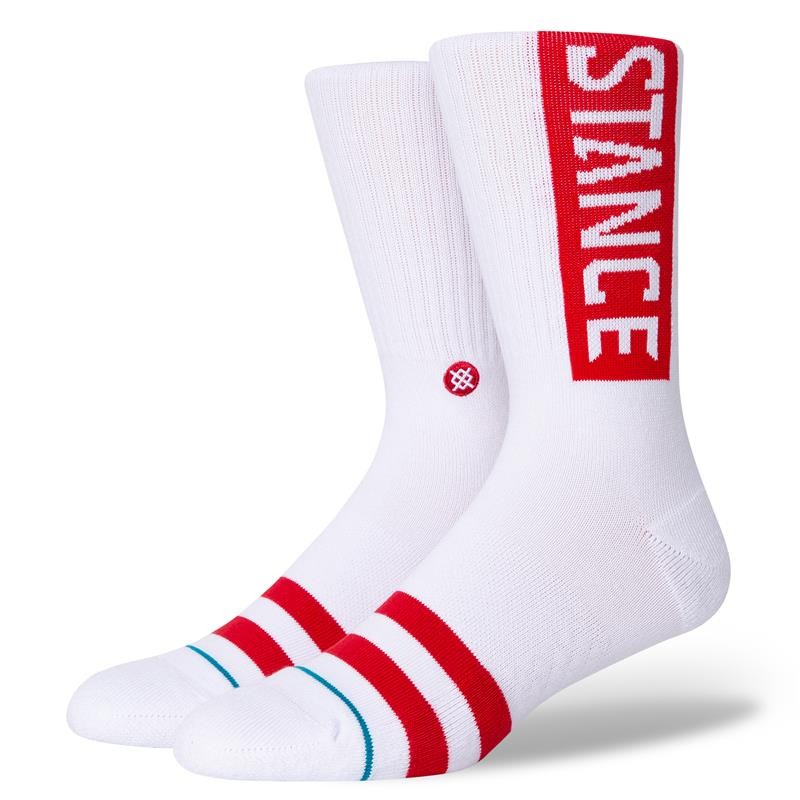 Nogavice STANCE CREW WHITE RED