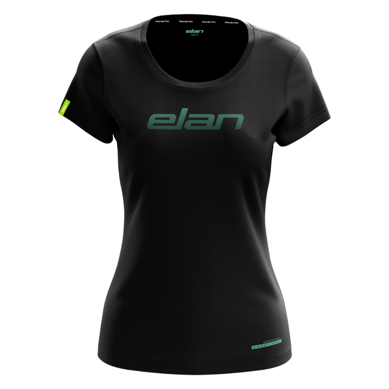 Ženska majica Elan T-shirt Black je popolna kombinacija športnega duha in elegantnega stila za sodobno žensko. Črna ženska majica z mint logotipom Elan čez prsi vas bo zagotovo osupnila s svojim edinstvenim dizajnom in udobnostjo.