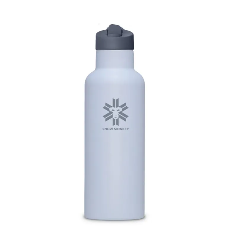 SnowMonkey Go-Getter thermos in Arctic color with 0.6 liter capacity, vacuum insulation, and one-handed drinking cap.
