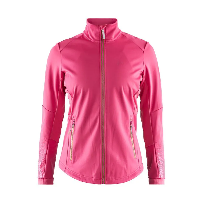 Ženska softshell jakna CRAFT WARM TRAIN je funkcionalna jakna za trening, ki vas med vadbo v hladnih in mokrih razmerah ohranja toplo in suho. Jakna združuje 3-plastno vetrovno in vodoodporno membransko tkanino na telesu in rokavih.
