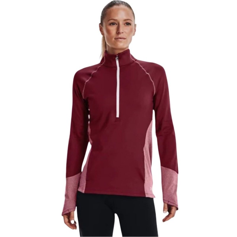 Ženska športna majica UA ColdGear 1/2 ZIP, pod blagovno znamko Under Armour, je zasnovana tako, da zagotavlja udobje, toploto in funkcionalnost med športnimi aktivnostmi v hladnejših pogojih.