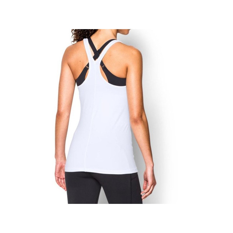Ženska športna majica UA HG Armour Racer Tank je zasnovana za športnice, ki iščejo udobje in podporo med vadbo. S tehnologijo HeatGear zagotavlja hladen občutek in suhost med treningom, medtem ko racer-back kroj omogoča popolno svobodo gibanja.