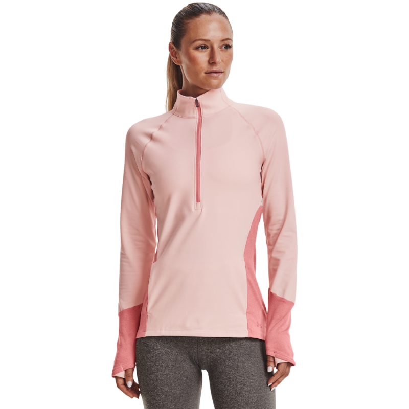 Ženska športna majica UA ColdGear 1/2 ZIP, pod blagovno znamko Under Armour, je zasnovana tako, da zagotavlja udobje, toploto in funkcionalnost med športnimi aktivnostmi v hladnejših pogojih.