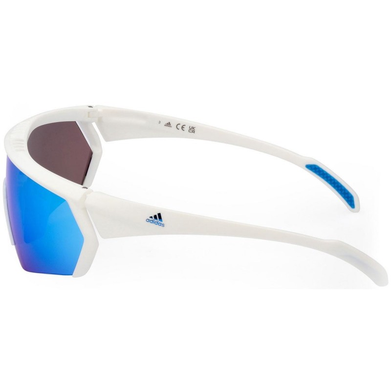 ADIDAS SP0063 24X so športna sončna očala zanesljivega oblikovanja, ki so del prestižne adidas sport kolekcije. Njihov bel okvir in modra šipca zagotavljata izjemen slog in vidno prepoznavnost med aktivnostmi, kot sta tek ali kolesarstvo.